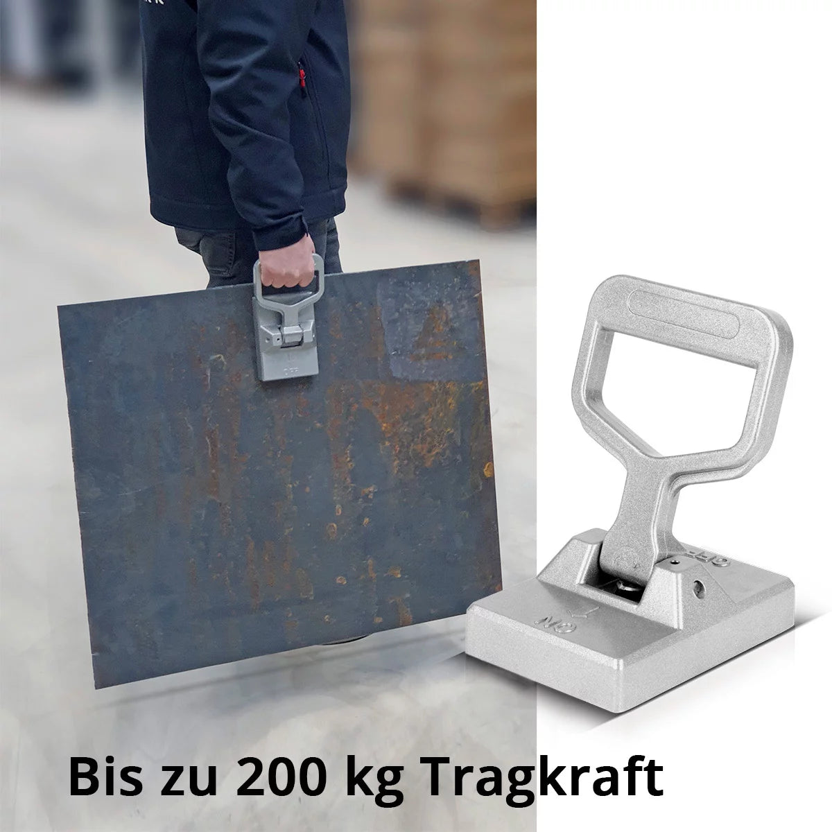 STAHLWERK Magnetischer Heber | Tragbar mit 200 kg Tragkraft und vielseitigem Griff für maximale Flexibilität