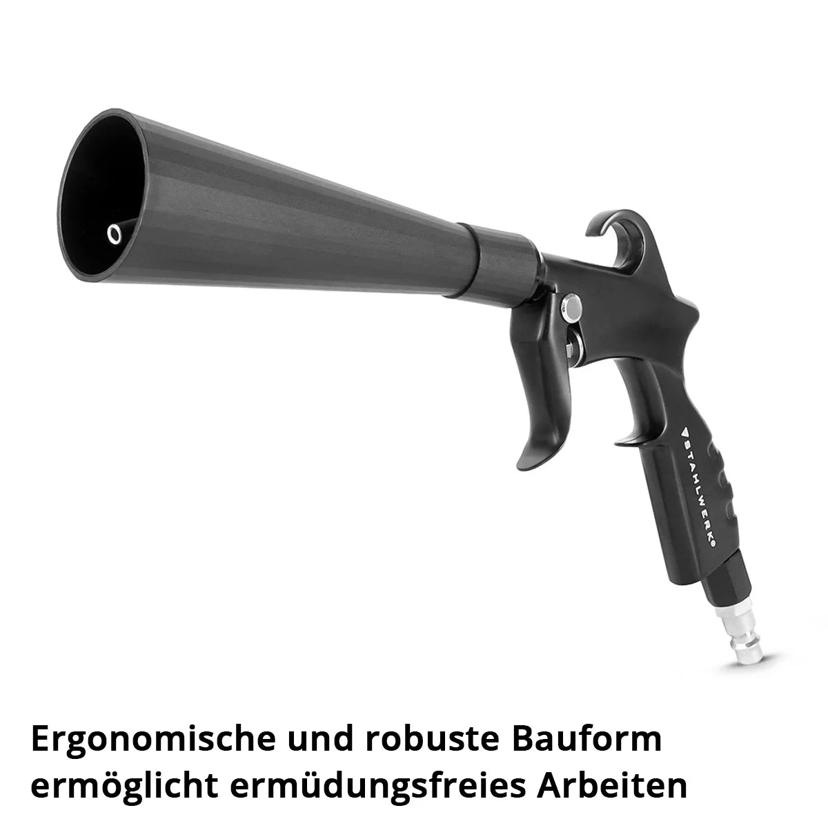 STAHLWERK Trockenreinigungspistole RP-25 ST | Kugelgelagerte Metall-Wirbeldüse | Druckluft-Reinigungspistole | Tornado-Effekt | Starker Polsterreiniger | Kfz-Ausblaspistole zur Oberflächenreinigung