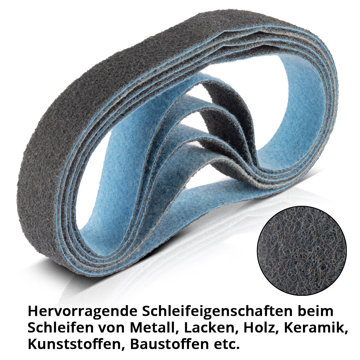 Stahlwerk Sleif flezen 5 Set Fine grain 40 x 760 mm grinding tape | Vlies bands | Poliervlies | Universal grinding bands | Grinding agent for pipe tape grinder, tape grinder and grinding devices