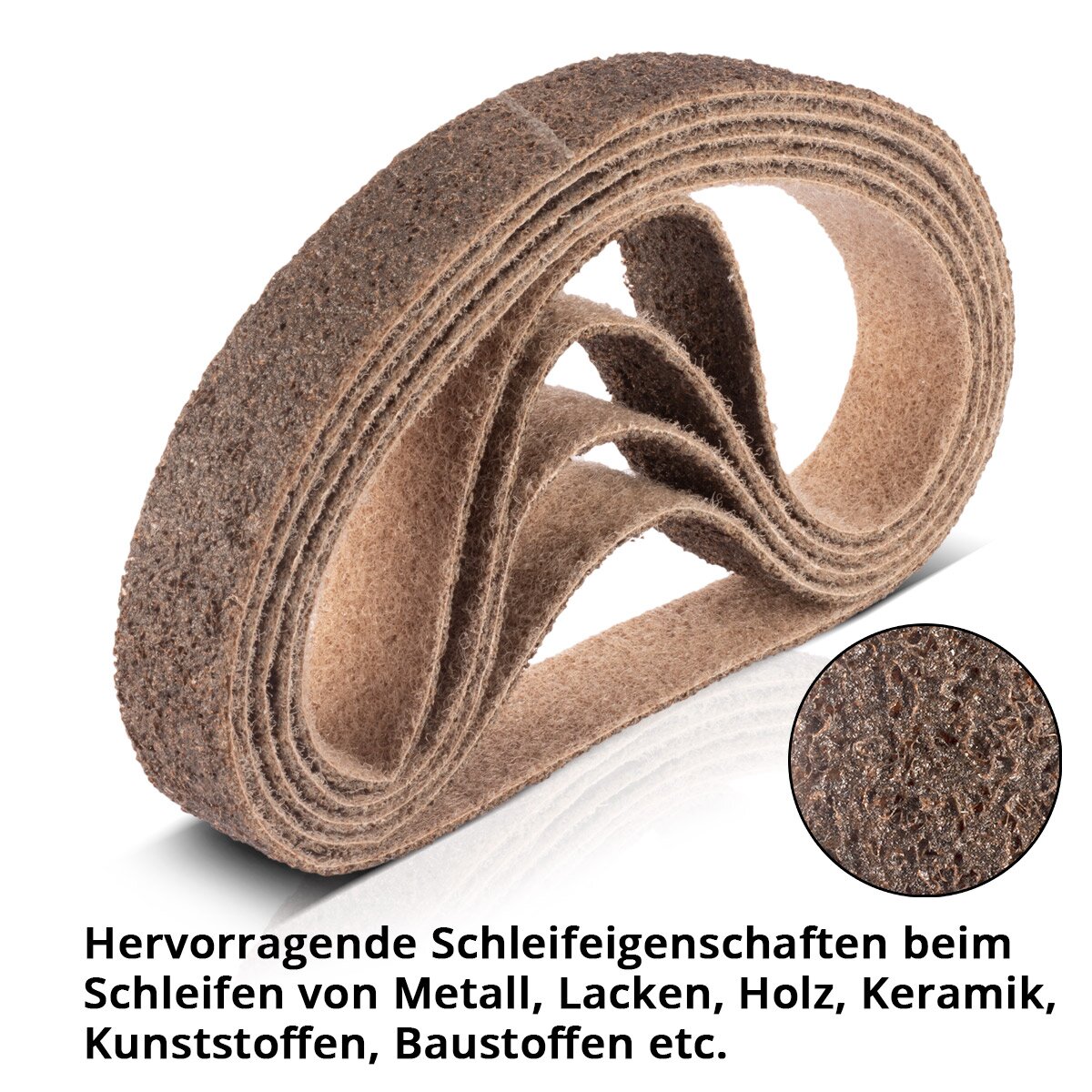 Stahlwerk Sleif flezen 5 Set grobe grain size 40 x 760 mm grinding tape | Vlies bands | Poliervlies | Universal grinding bands | Grinding agent for pipe tape grinder, tape grinder and grinding devices