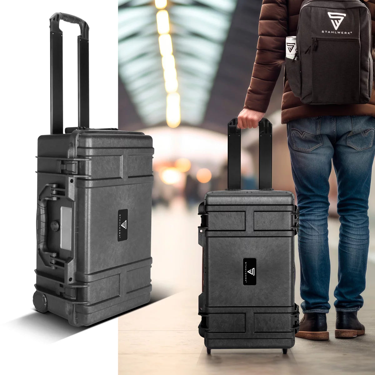 STAHLWERK Universalkoffer mit Schaumstoff-Einlage | Werkzeugtrolley | Hartschalenkoffer | Werkzeug-Organizer | Toolbox | Transportkoffer | Outdoor-Koffer | Werkzeugkoffer