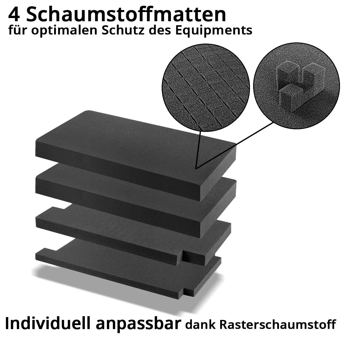 STAHLWERK Universalkoffer mit Schaumstoff-Einlage | Werkzeugtrolley | Hartschalenkoffer | Werkzeug-Organizer | Toolbox | Transportkoffer | Outdoor-Koffer | Werkzeugkoffer