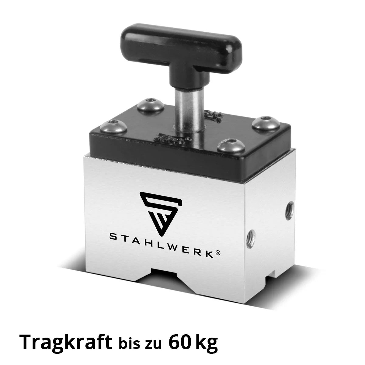 STAHLWERK Vierkant Haftmagnet | Schaltbarer Magnetblock | Flexibler Vierkant Magnet mit Ein-/Aus-Schalter und 60 kg Haftkraft