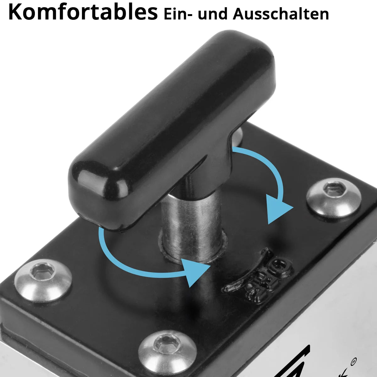 STAHLWERK Vierkant Haftmagnet | Schaltbarer Magnetblock | Flexibler Vierkant Magnet mit Ein-/Aus-Schalter und 60 kg Haftkraft