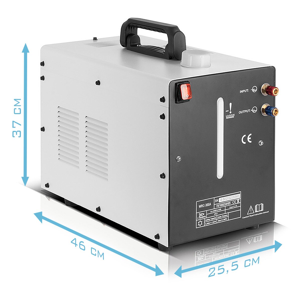 STAHLWERK WSD-200 Wassergekühlter Plasmaschneidbrenner bis 200 A CUT-Schneidbrenner | Plasmabrenner mit 5 m Schlauchpaket und separatem Abstandshalter inklusive Wasserkühler mit 370 W und 6 L Tank