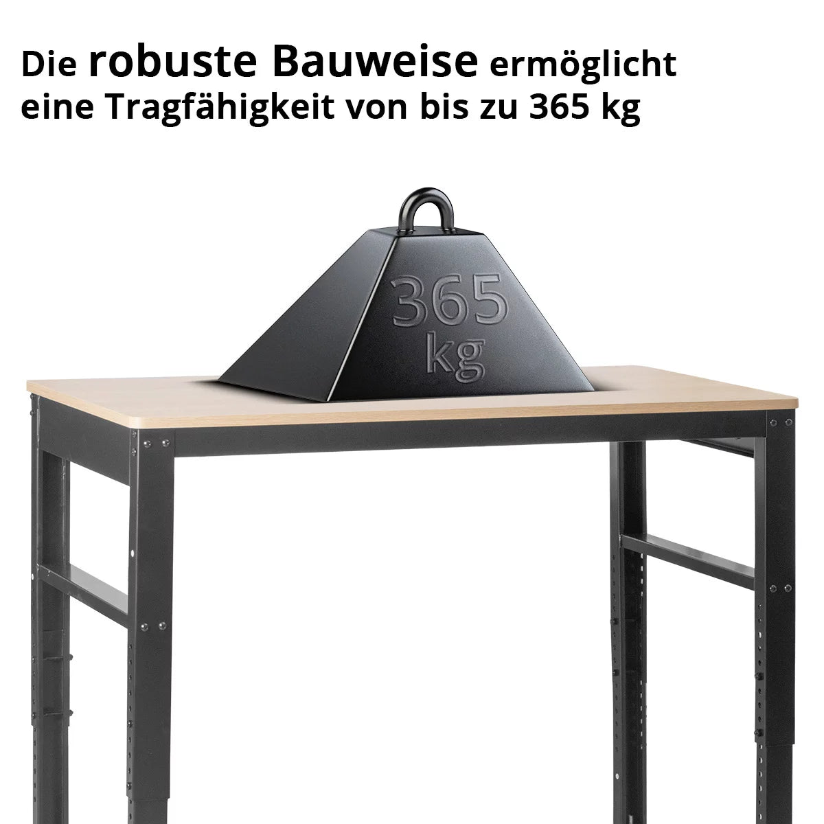 STAHLWERK Werkbank mit Rollen | 120 x 60 cm | Höhenverstellbar 92-104 cm | Tragfähigkeit 365 kg | mobile Werkbank