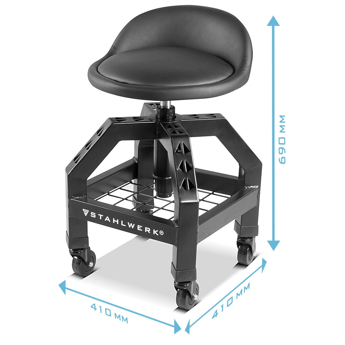 Tabouret d'atelier à hauteur d'acier