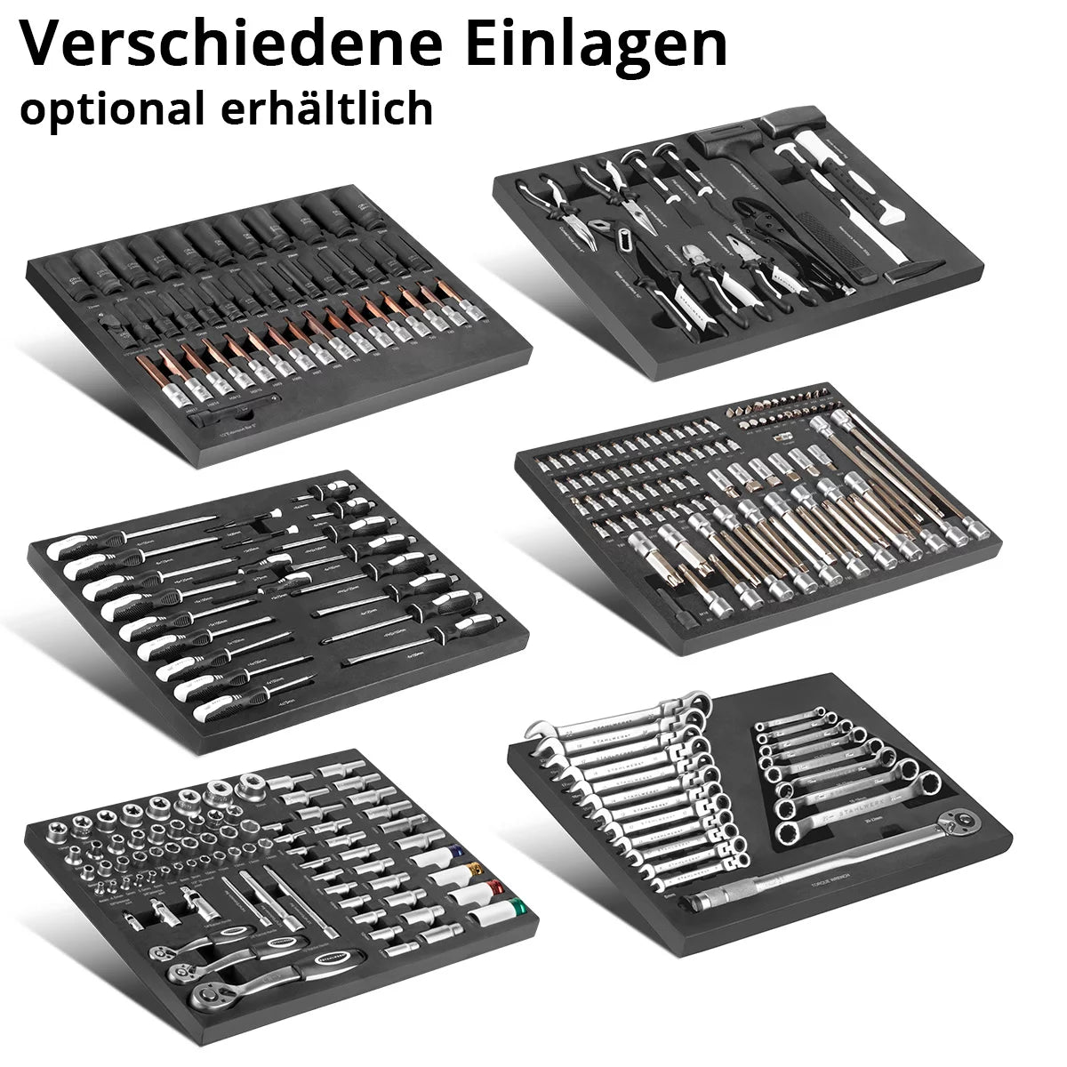 STAHLWERK Werkstattwagen FALCON | Abschließbarer XL-Werkzeugwagen | Profi Montagewagen mit 7 Schubladen und gummierten Long-Life-Rollen | Werkzeugwagen für Industrie, Handwerk, Werkstatt und DIY