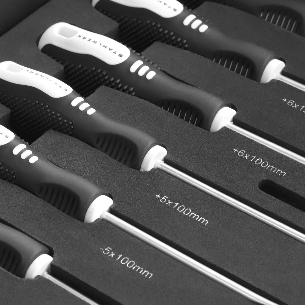 STAHLWERK 21-teiliges Schraubendreher-Set PH und SL in Schaumstoffeinlage |Inlay für Werkstattwagen| Hochwertiges Werkzeug in Werkzeugwageneinlage |Perfekte Ordnung in der Werkstatt