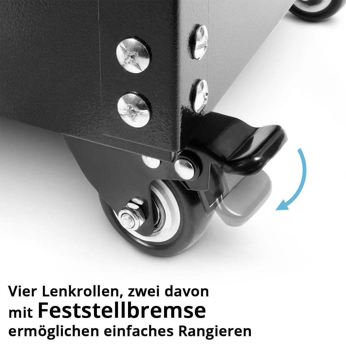 STAHLWERK Werkzeugwagen ST-875 Werkstattwagen | Rollwagen | Transportwagen | Montagewagen | Plattformwagen | Etagenwagen mit 4 Ladeflächen