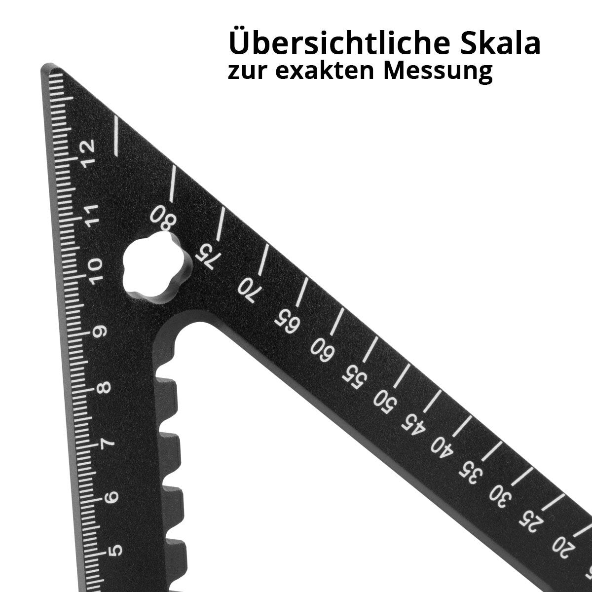 Steelworks Winkeld triangle with stop and marking needle metric aluminum angle-angelline | Matt angle triangle | Zimmermannswinkel for the precise measurement, torn, mark and draw