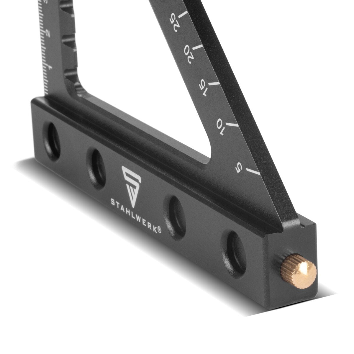 Steelworks Winkeld triangle with stop and marking needle metric aluminum angle-angelline | Matt angle triangle | Zimmermannswinkel for the precise measurement, torn, mark and draw