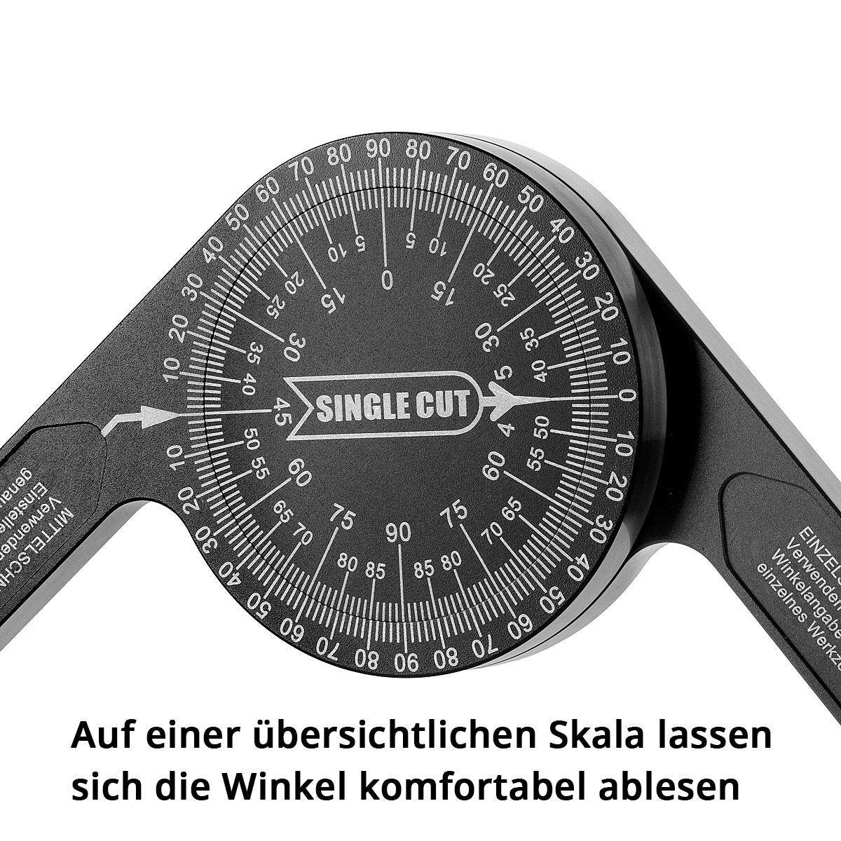 STAHLWERK Winkelmesser 360° Grad Aluminium Gehrungswinkelmesser | Winkelmessgerät | Gradmesser | Winkellineal | Goniometer | Messwerkzeug für präzise Gehrungsschnitte