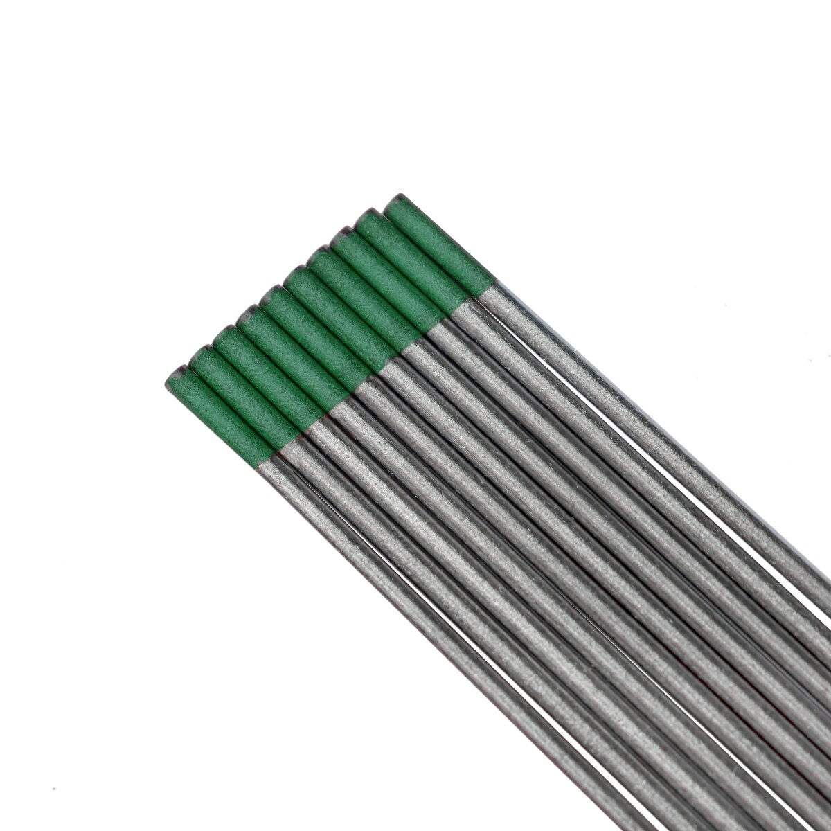 Steelwork tungsten electrodes / welding electrodes WP green 2.4 mm x 175 mm in the practical 10 set set