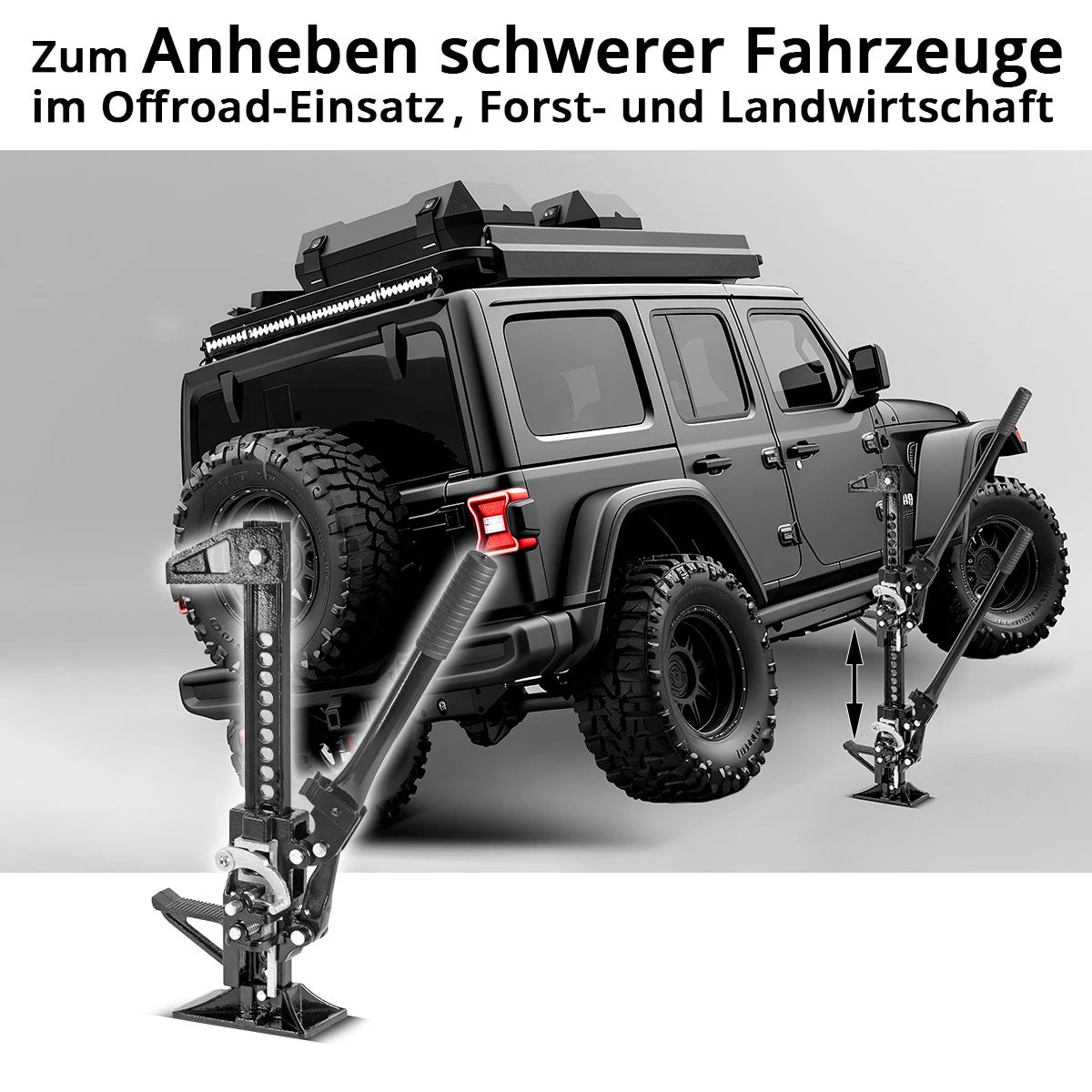 STAHLWERK Zahnstangenheber 20" mit 3 t Tragkraft und 13-33 cm Hubhöhe Farm-Jack | Schwerlast-Wagenheber | Zahnstangenwinde | Stockwinde | Offroad-Wagenheber | High-Lift-Jack | Allzweckheber