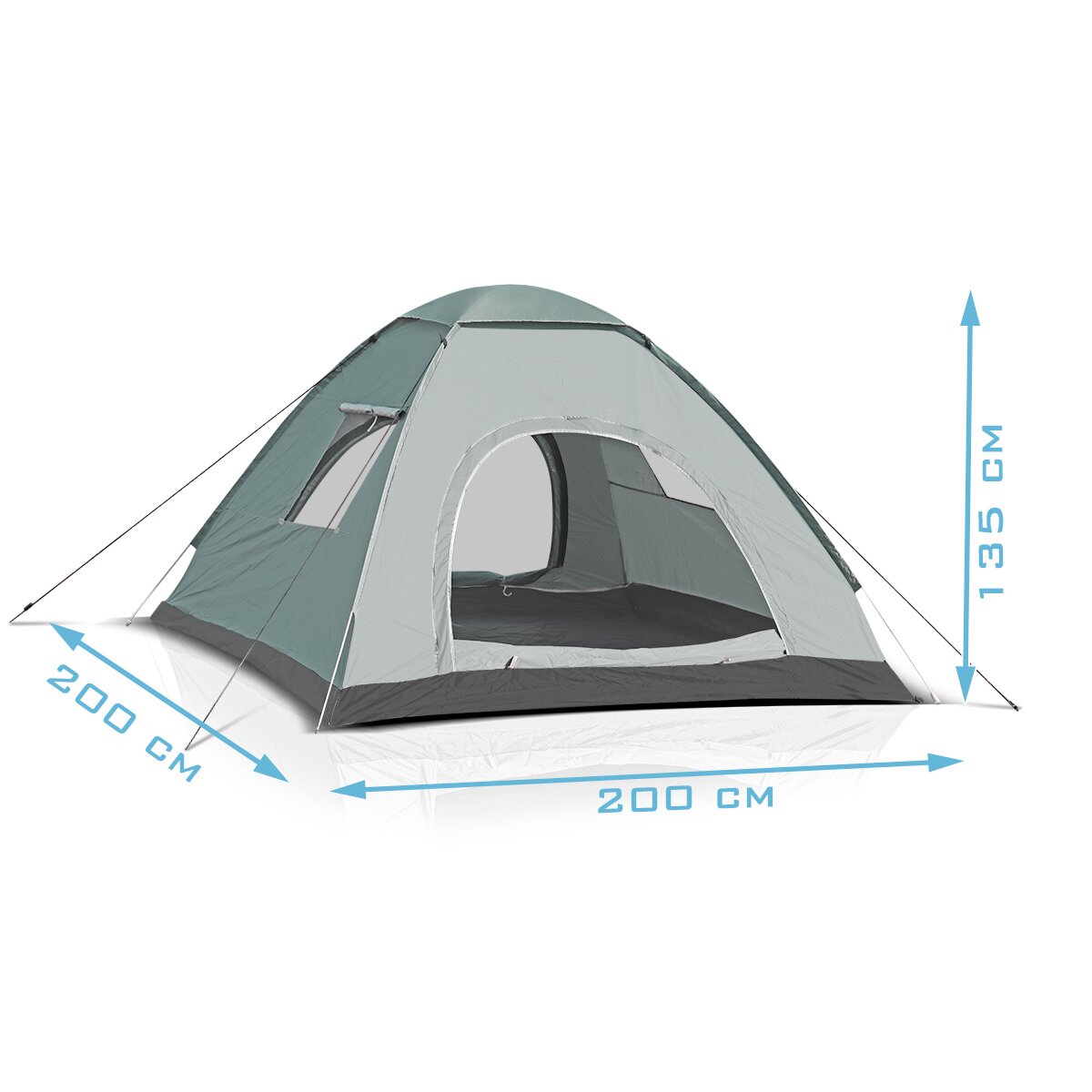 Stahlwerk Camping tent Z-200 ST 200 x 200 cm self-building pop-up tent | Wurf tent | Igluzelt | Folding tent | Dome tent | Trekking tent | Tent for 2-3 people including transport bag