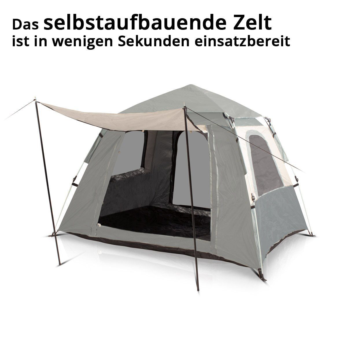 STAHLWERK Campingzelt Z-210 ST 210 x 160 cm selbstaufbauendes Pop-Up-Zelt | Wurfzelt | Igluzelt | Faltzelt | Kuppelzelt | Trekkingzelt | Zelt für 1-2 Personen inklusive Transporttasche