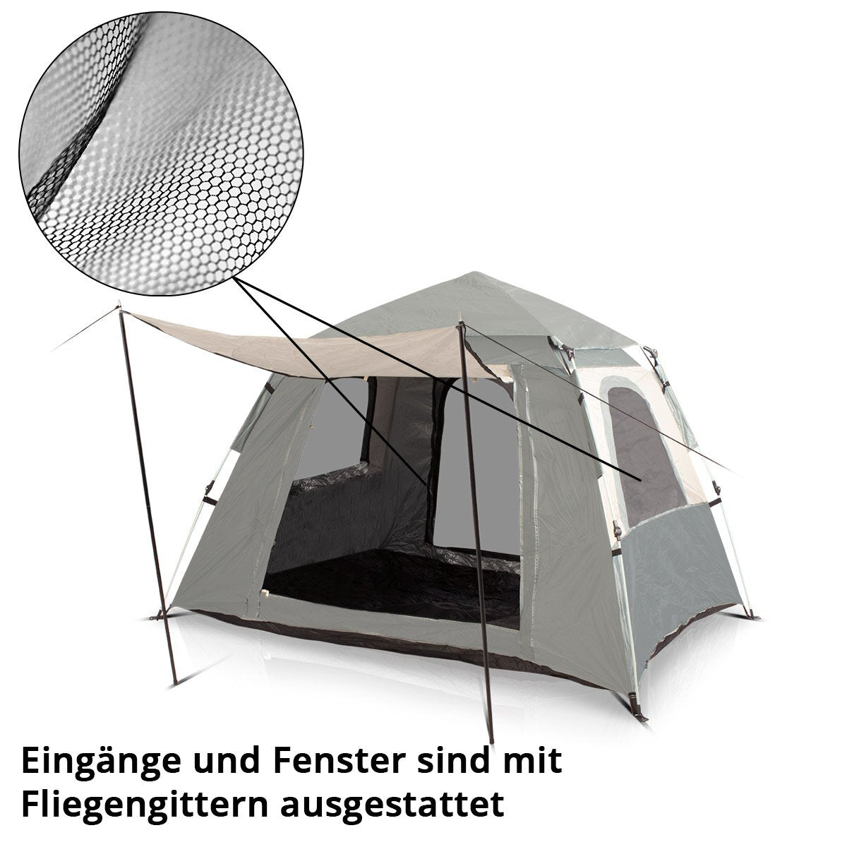 STAHLWERK Campingzelt Z-210 ST 210 x 160 cm selbstaufbauendes Pop-Up-Zelt | Wurfzelt | Igluzelt | Faltzelt | Kuppelzelt | Trekkingzelt | Zelt für 1-2 Personen inklusive Transporttasche