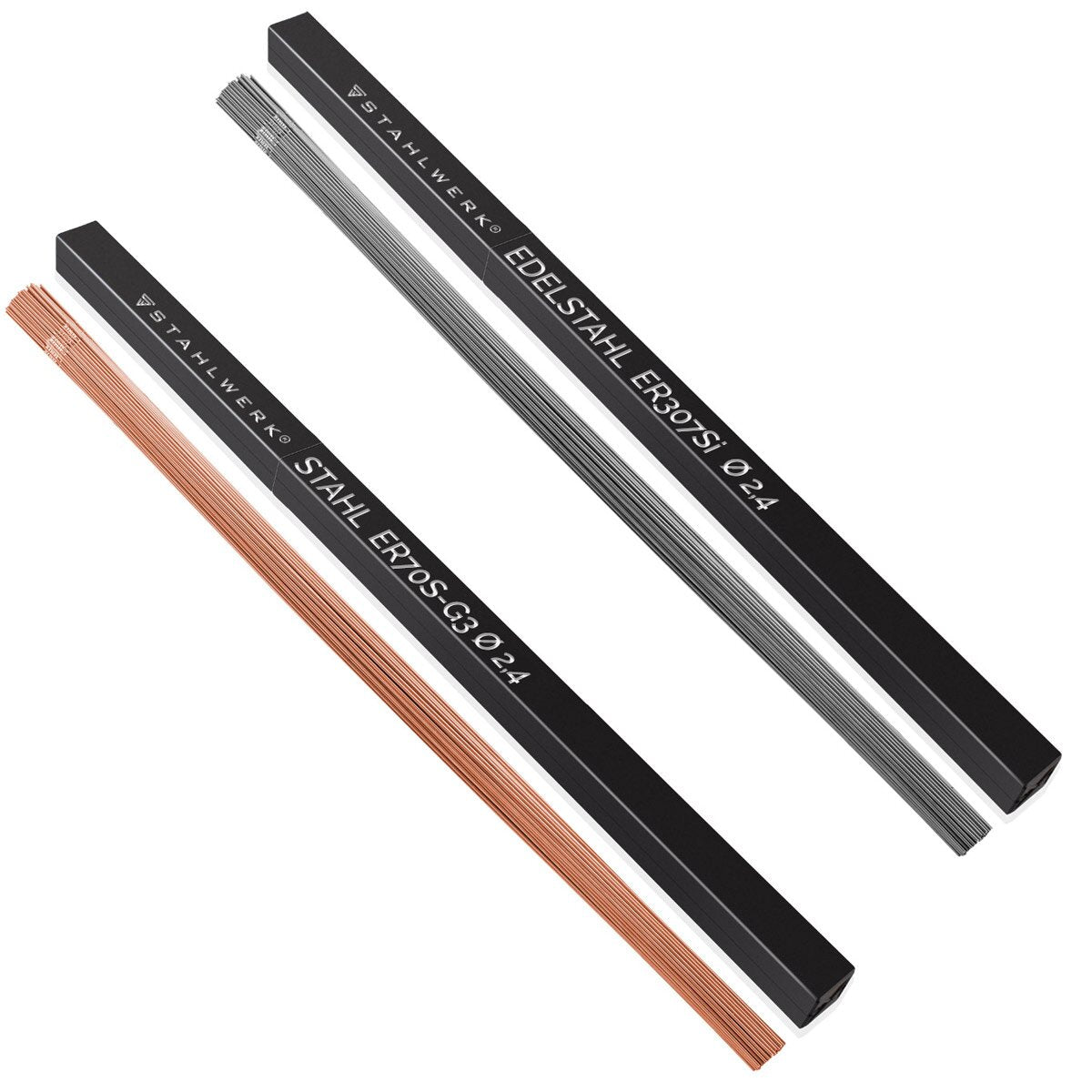 Steelworks WIG welding sticks steel / stainless steel / Ø 2.5 / 2.4 mm x 500 mm in the practical set / 1 kg / including storage box