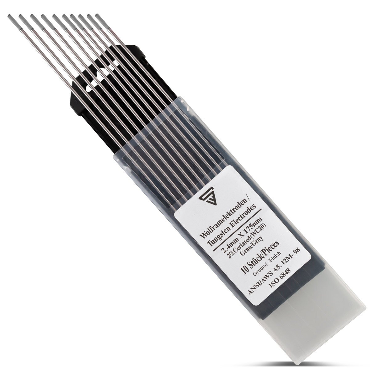 Steelwork tungsten electrodes / welding electrodes WC20 gray 2.4 x 175 mm in the practical 10 set set