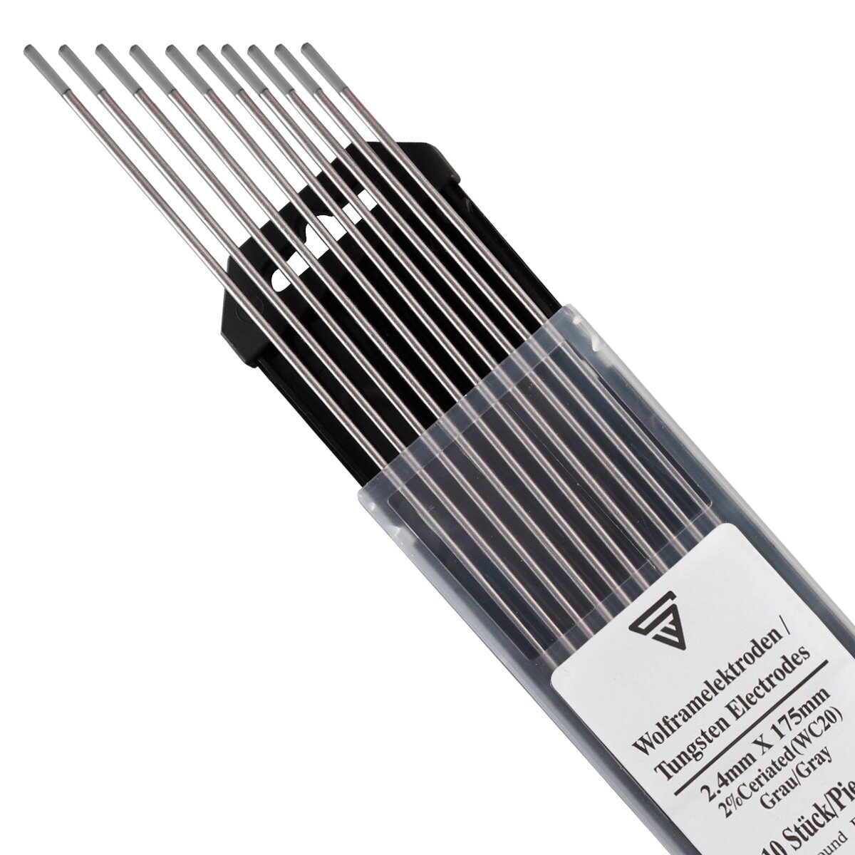 Steelwork tungsten electrodes / welding electrodes WC20 gray 2.4 x 175 mm in the practical 10 set set