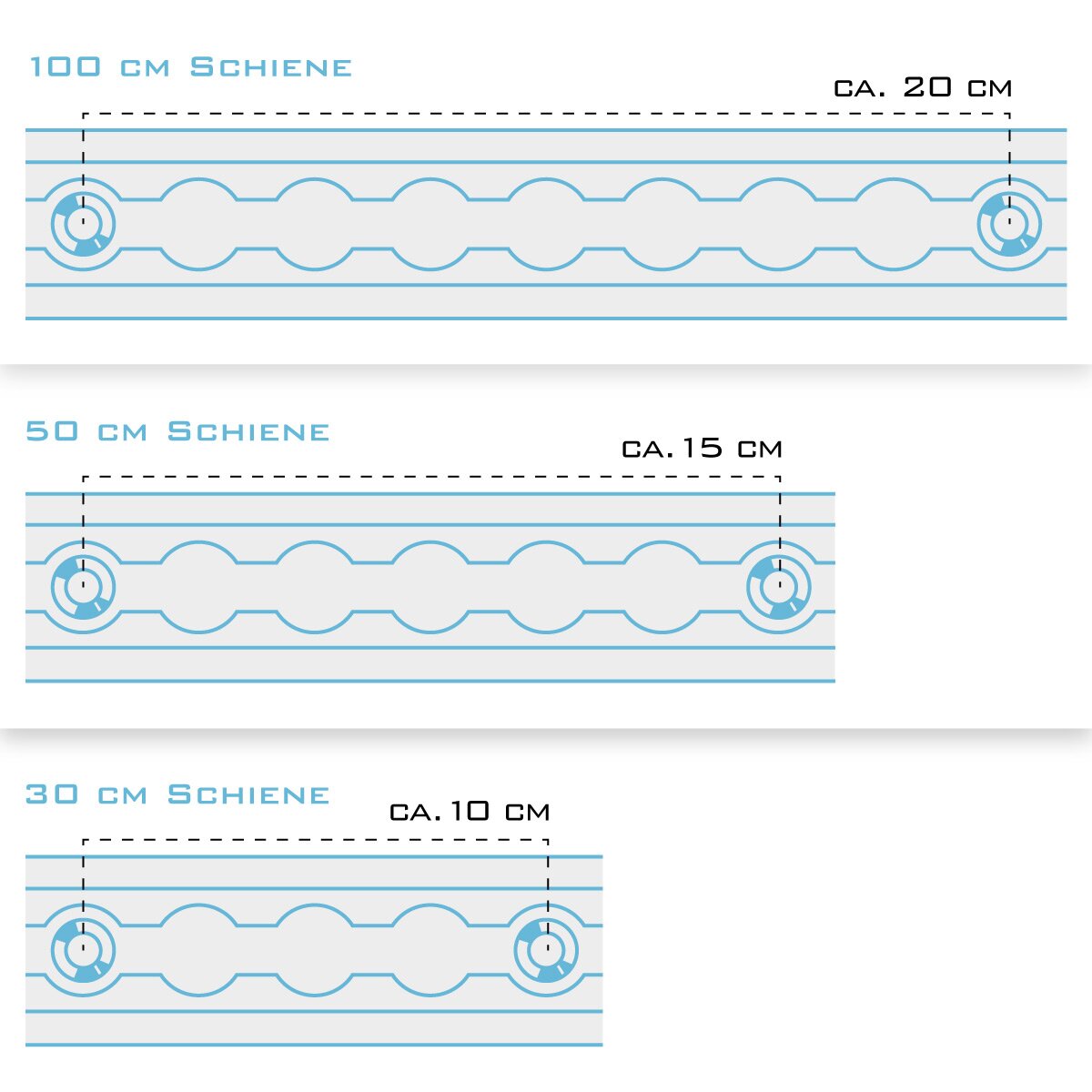 Steelwork Laschiene 100 cm airline rail | Fastening rail | Fastening strip made of aluminum with integrated boreholes for load securing during transportation