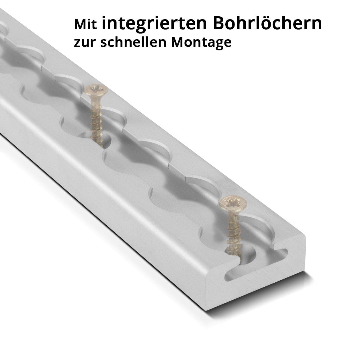 Steelwork lashing rails 2 Set with lashing 100 cm airline rails made of aluminum with integrated boreholes for load protection during transportation