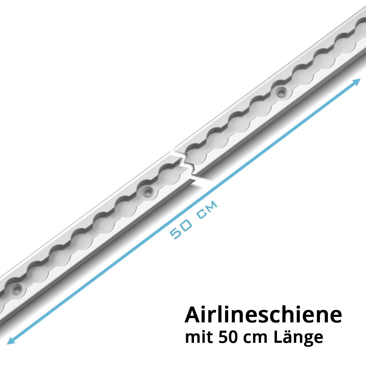 Steelworks lashing rails 2 Set with lemition 50 cm airline rails made of aluminum with integrated boreholes for load securing during transportation