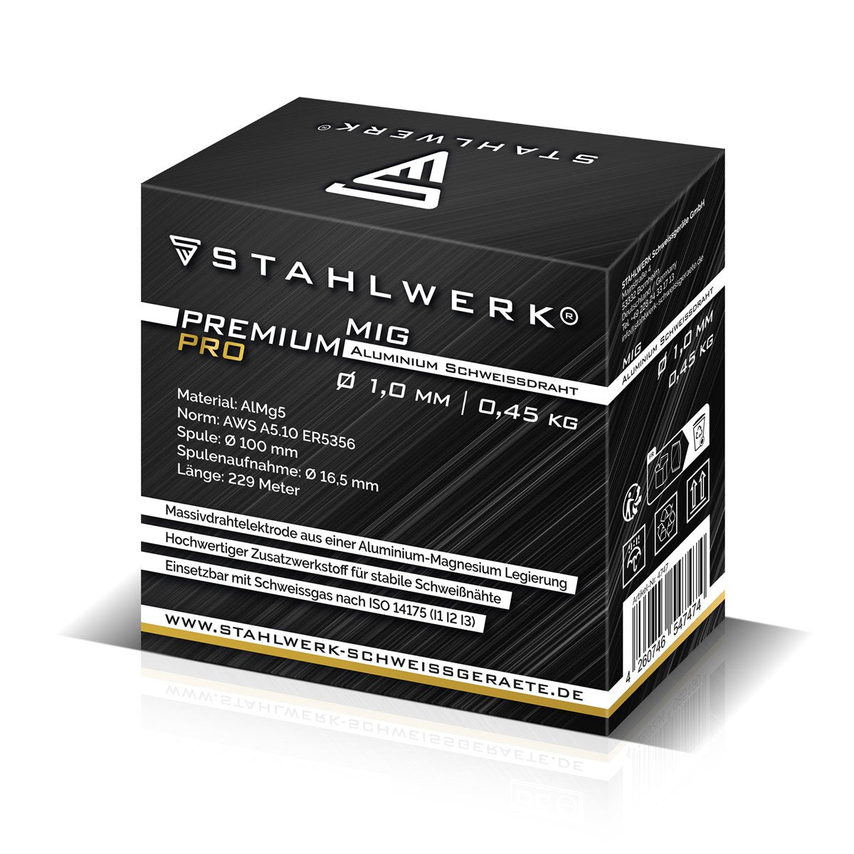 STAHLWERK MIG MAG ALUMINUM ALUMINUM ALIMENTO ER5356 (ALMG5) 1.0 mm 0.45 kg de alambre de alambre | Bobina de alambre | Material adicional | Alambre de sudor universal | Electrodo de alambre sólido