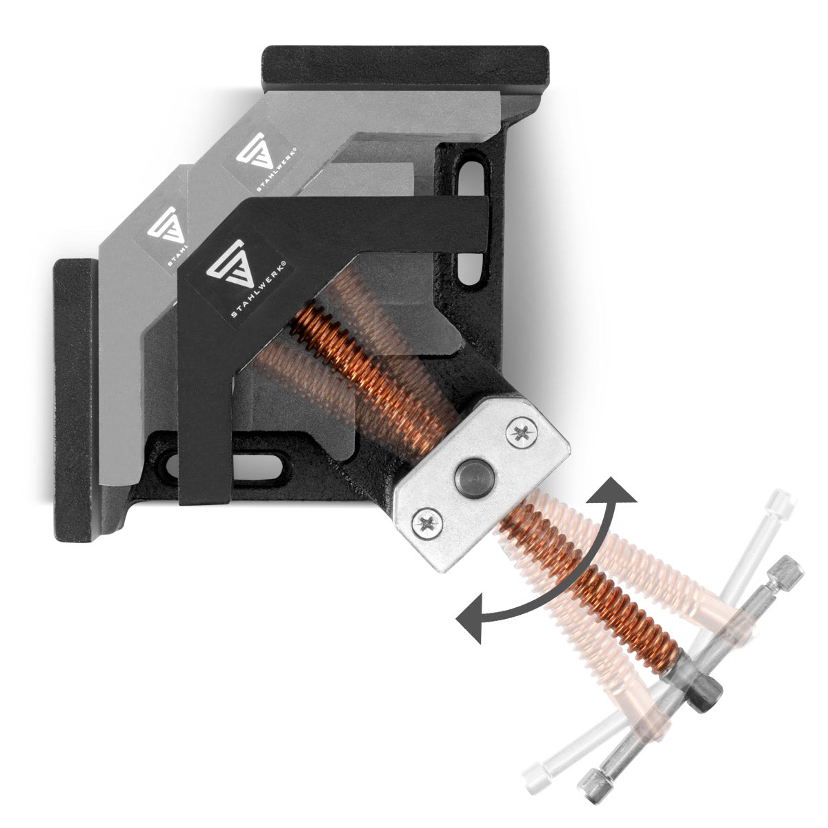 Steelwork WK-75 ST welding angle clamp / angle tensioner with 75 mm mouthpiece for fixing workpieces at a 90 ° angle