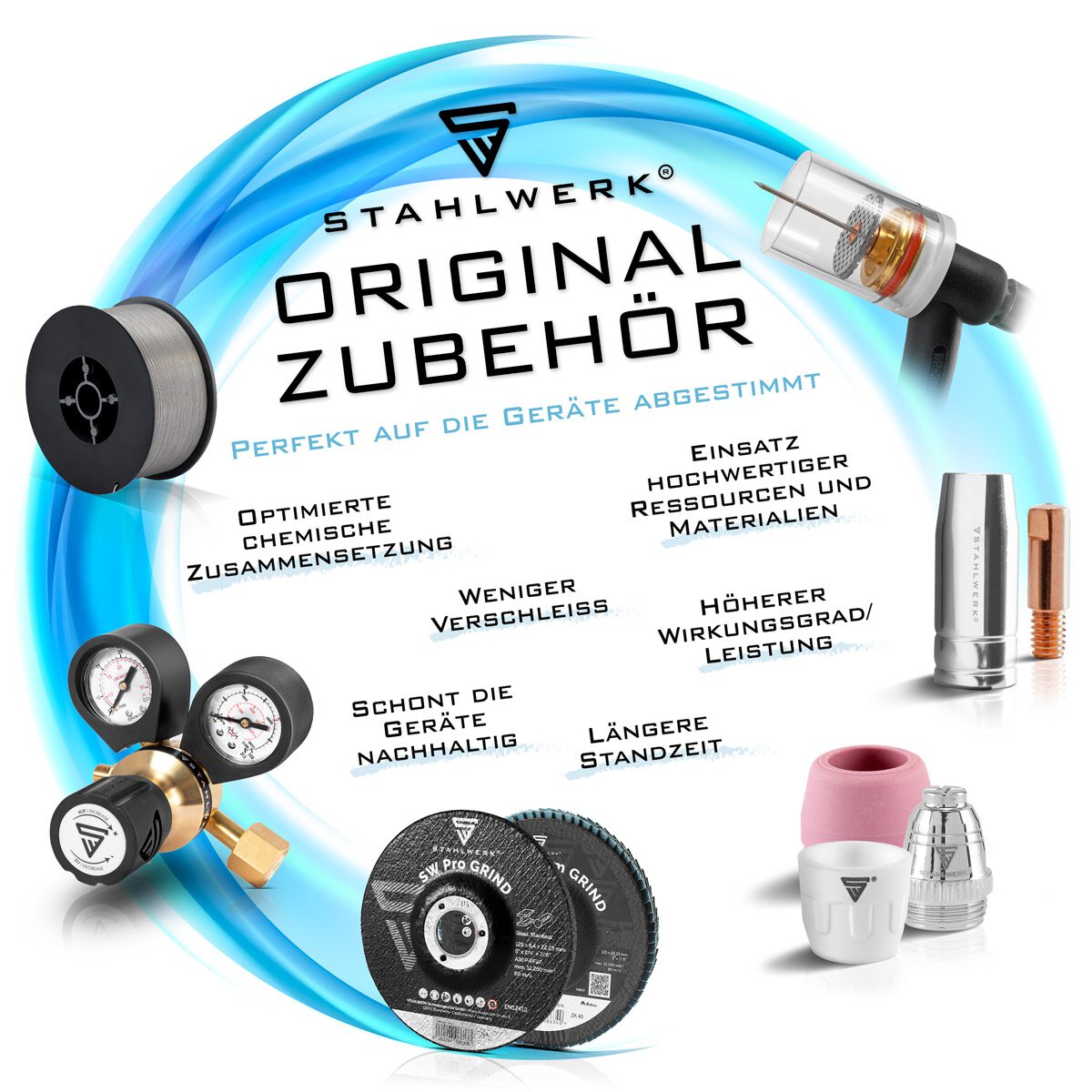 STAHLWERK Schweißkabelstecker / Dorn 9 mm 2er Set / Schweißzubehör