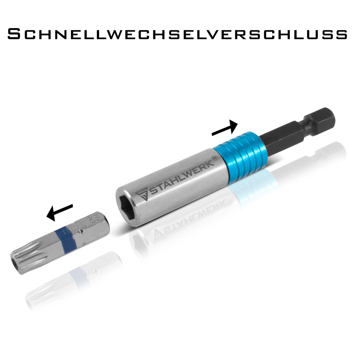 STAHLWERK 38-teiliges Chrom-Vanadium Profi-Bit-Set mit Magnethalter und Schnellwechsel-Vorrichtung geeignet für Akku-Schrauber und Handbohrmaschinen