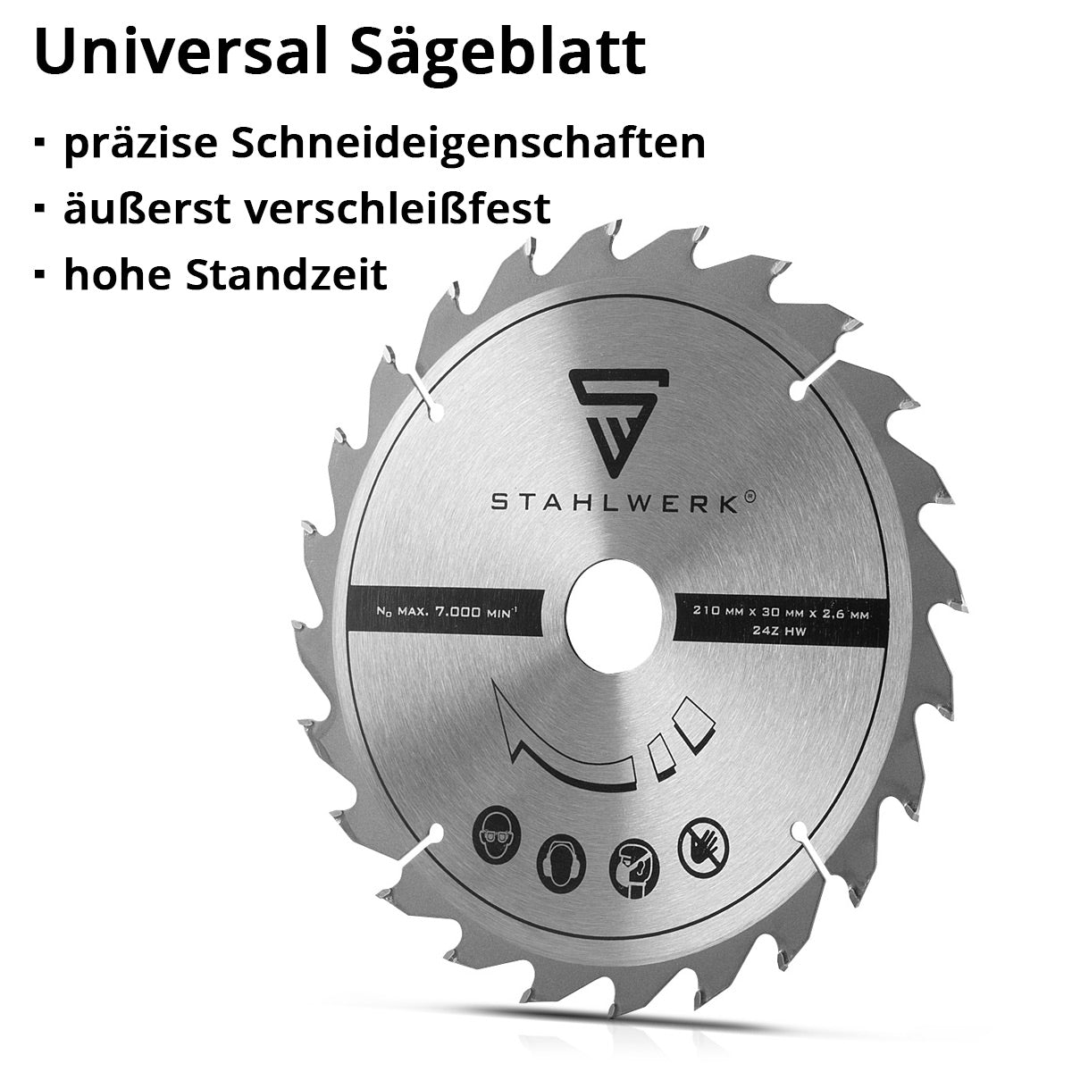 Steelworks Universal Sow Blade 210 x 210 x 2.6 / 30 mm 25.4 mm adaptör halkası, KS-210 ST bölme testeresi ve karşılaştırılabilir cihazlar uygun kayıt ile mükemmel kesme özellikleri, aşınma dayanıklı ve dayanıklı ve dayanıklı