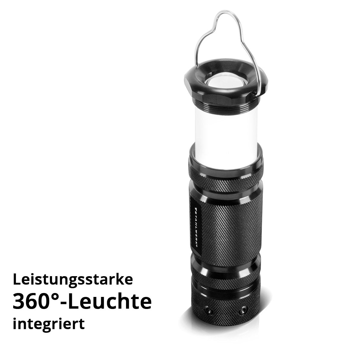 STAHLWERK LED Taschenlampe mit 6 Modi, ausziehbare 360° Teleskop-Stableuchte / LED Leuchte / LED Licht / LED Lampe / LED Laterne mit hochwertigem Aluminium-Gehäuse