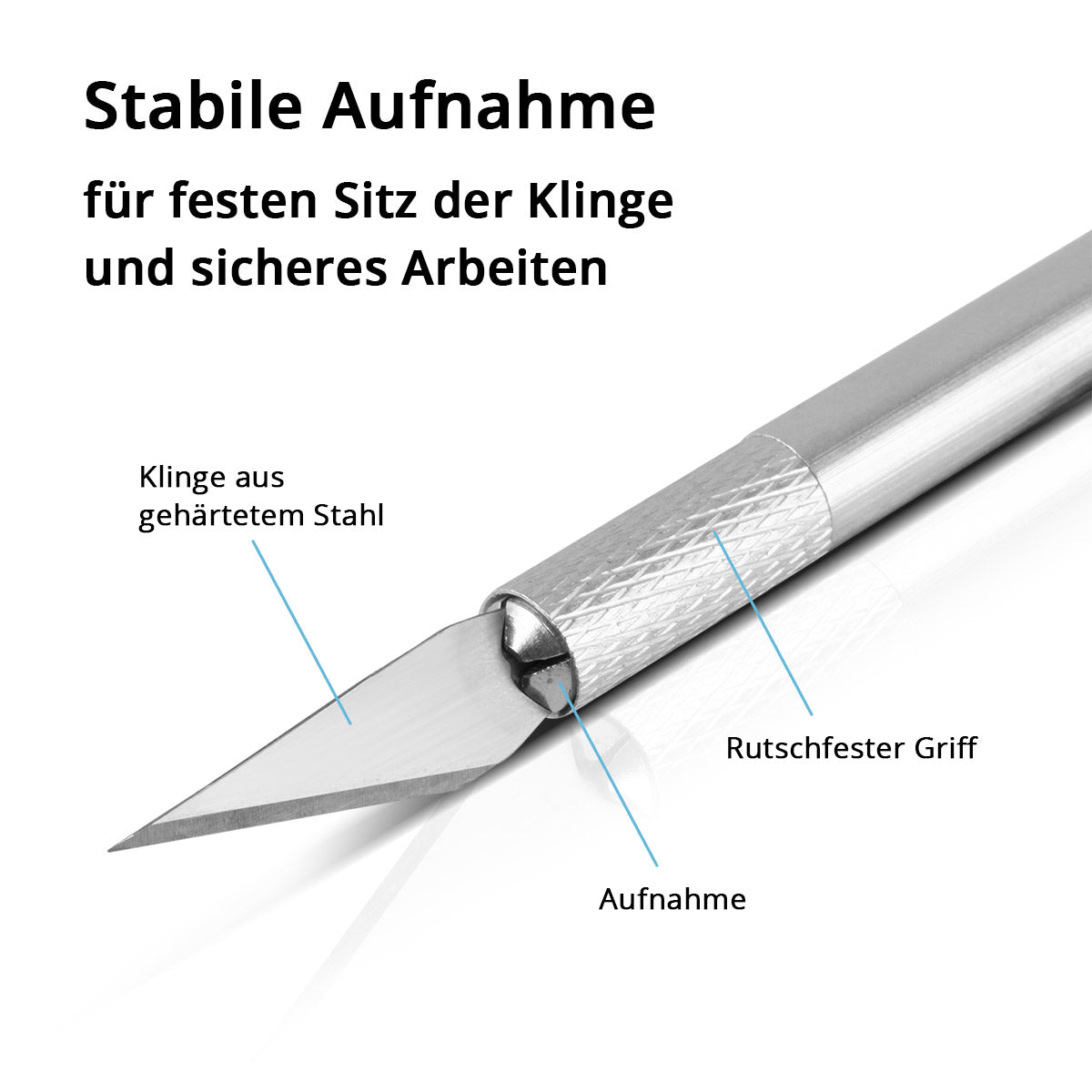 Steelworks Scalpel Professional Scalpel 10 en partie, couteau à coupe / couteau artisanal avec des lames de précision différentes pour le papier de coupe, le plastique, le cinéma, le cuir et le métal mince