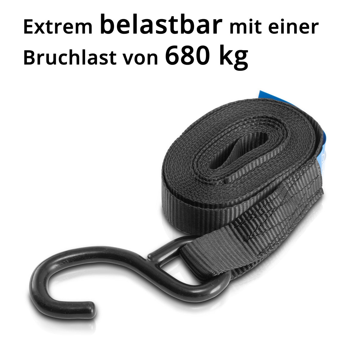 Steelwork tension belts with ratchet + hook ZG-800 ST 400 kg trains 4 Set / clamping tape / lashing strap / ratchet belt with a length of 4.57 m and a break load of 680 kg