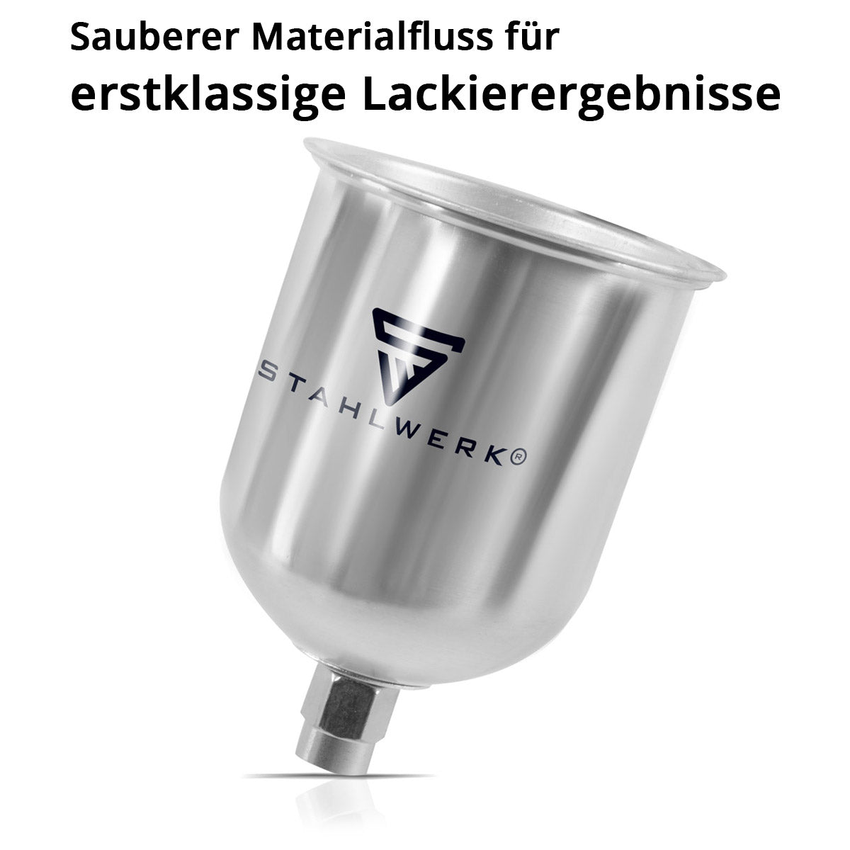 STAHLWERK Alu Lackbecher / Fließbecher 600 ml Farbbecher für Lackierpistole / Spritzpistole / Sprühpistole / Spraypistole