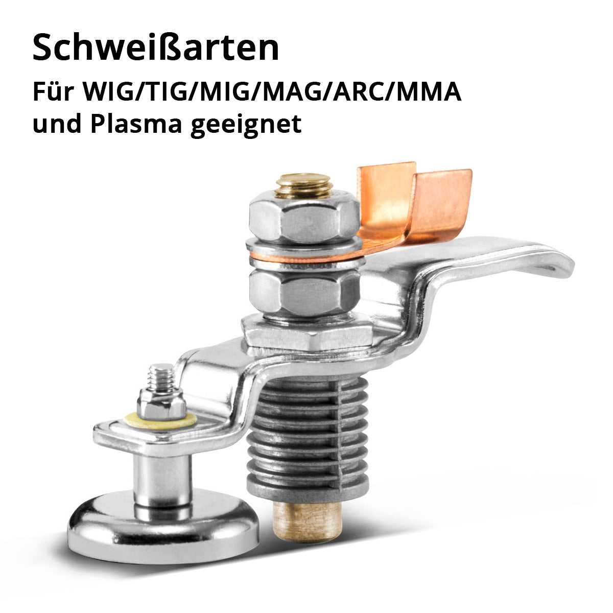 STAHLWERK Magnetische Erdungsklemme EC-300 ST / Masseklemme / Massemagnet für Schweißgeräte und Plasmaschneider bis 300 A