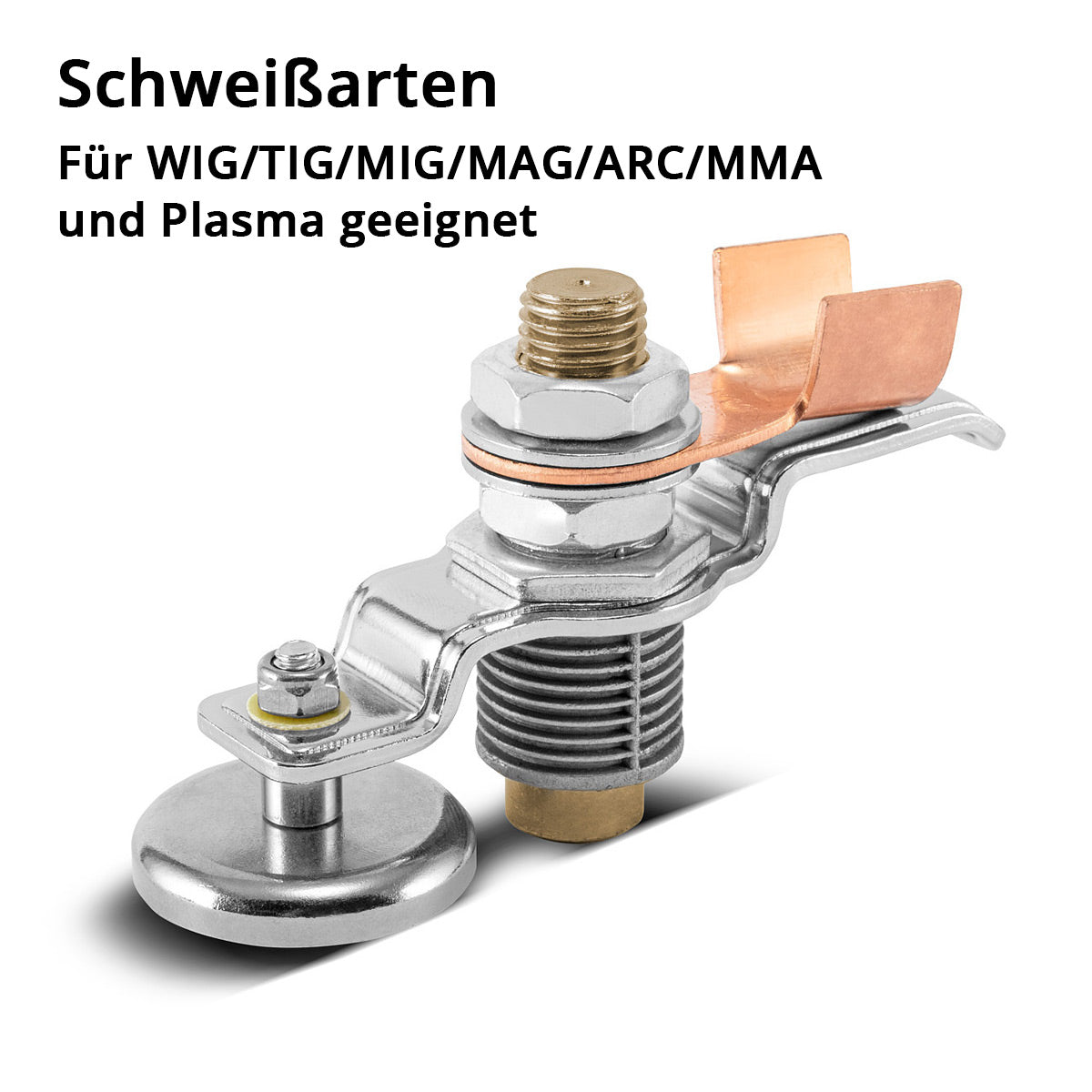 STAHLWERK Magnetische Erdungsklemme EC-600 ST / Masseklemme / Massemagnet für Schweißgeräte und Plasmaschneider bis 600 A