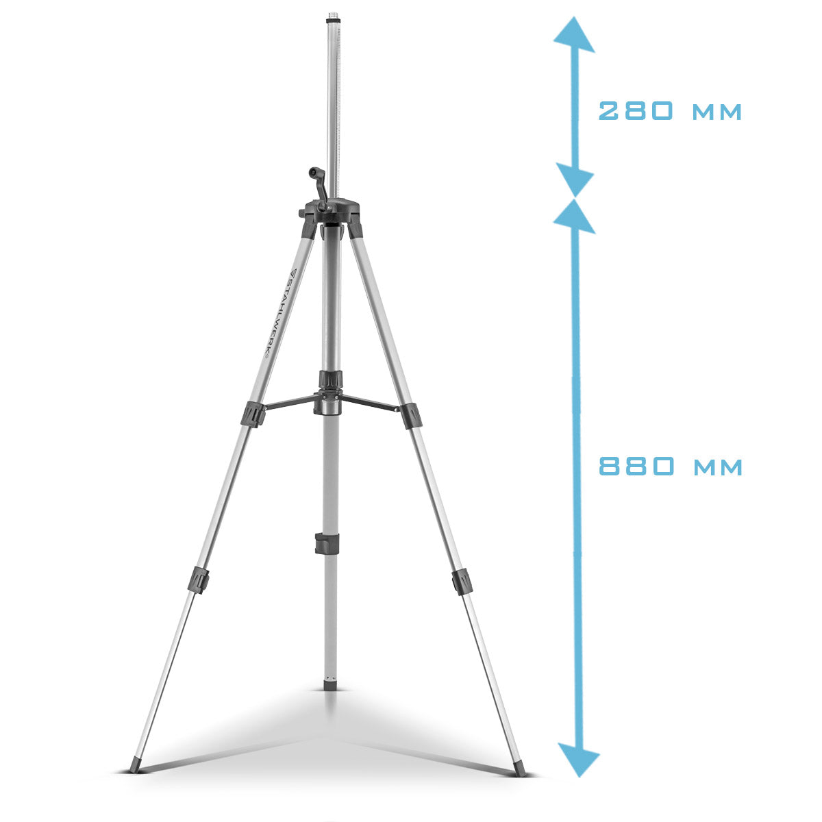 Steelworks Çelik Mill için Evrensel Tripod Kreuzlinlaser KL-5 ST Teleskopi Tripod / Tripod / Üç Ayakkar Tripod, uzatılabilir 280 mm merkezi sütun, krank ve tesviye kütüphanesine sahip