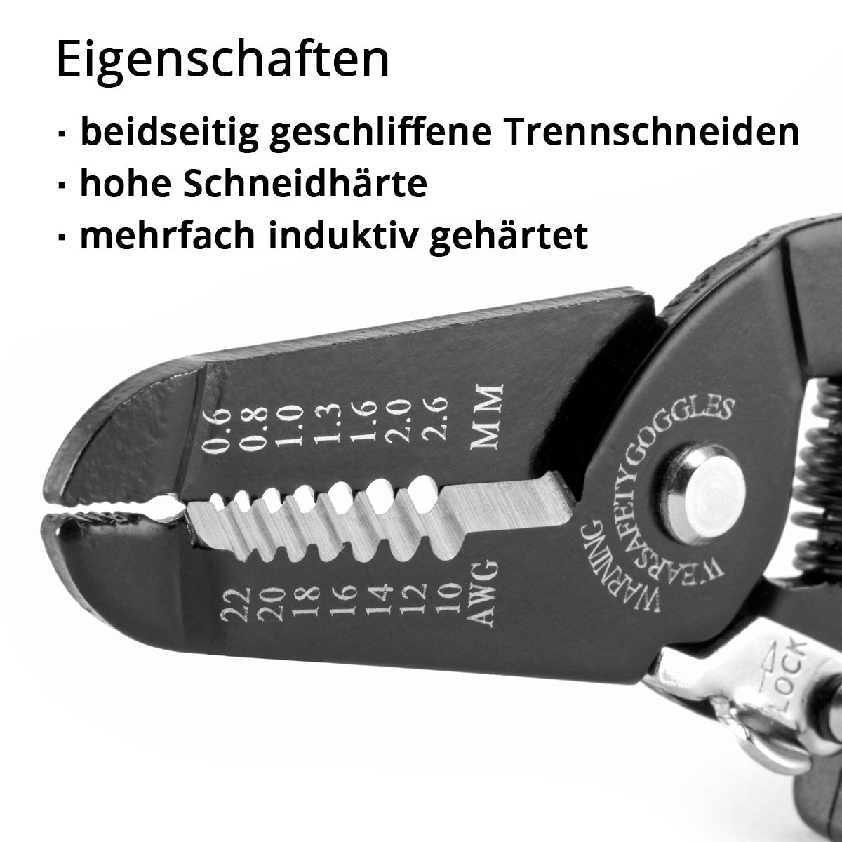 AbisolierLierliers de Mill en acier AZ-7 ST Profiques / pinces de câble avec une sortie de coupe de 0,6-2,6 mm pour les câbles de coupe, les fils de décapage et le réglage