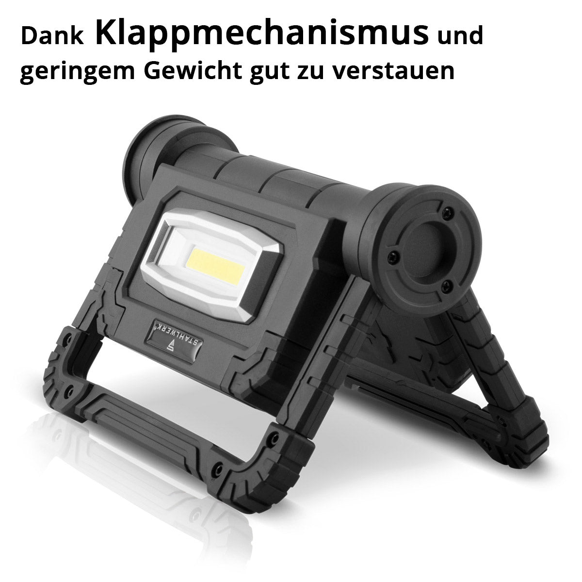 STAHLWERK LED Baustrahler LAL-20 ST mit 20 Watt, 1500 Lumen, USB und 3,7 V Akku mit 5000 mAh, LED Arbeitsleuchte / Scheinwerfer / Flutlicht / Fluter