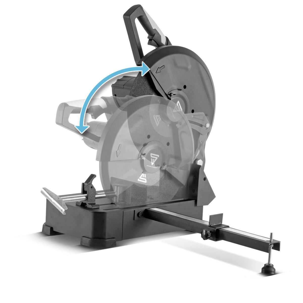 STAHLWERK Metall-Trennsäge MT-3000 ST Kappsäge / Gehrungssäge / Metallsäge mit 2.800 Watt und einer maximalen Drehzahl von 3.600 U/min zum Schneiden von Stahl, NE-Metallen, Eisen- sowie Guss-Profilen