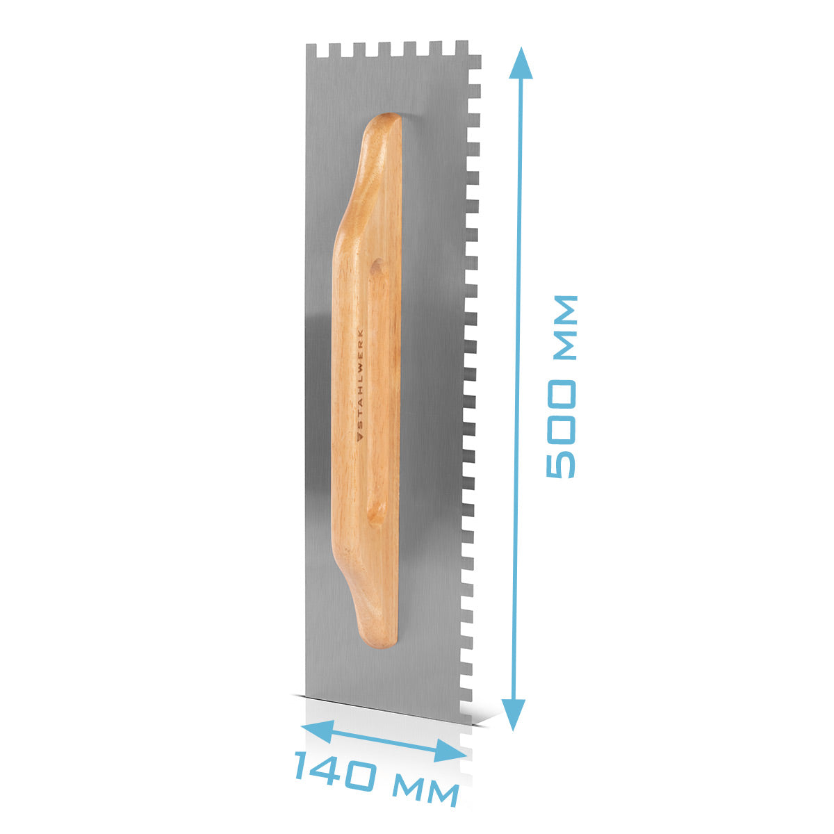 Çelik değirmeni İki elle düzleştirme mala 140 x 500 mm 10 mm dikdörtgen diş, yüksek kaliteli profesyonel karbon çelik temizleme mala / saçak / pürüzsüz mala / İsviçre mala