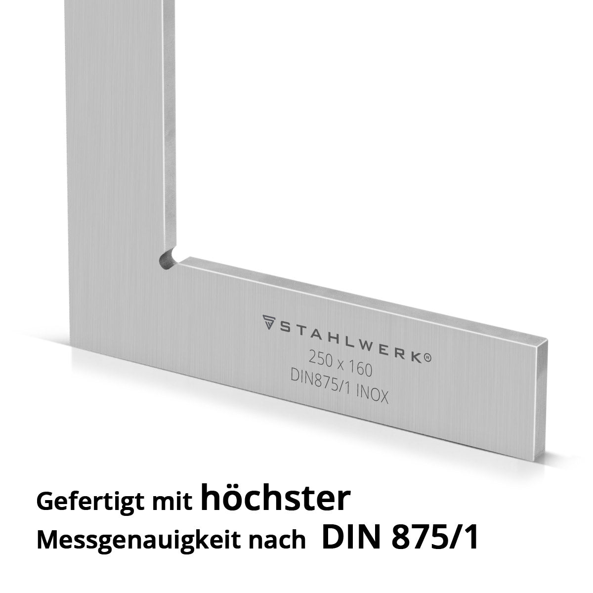 Steel mechanism flat angle 90 ° 250 x 160 mm DIN 875/1 Control angle / locksmith / locking angle / impact angle / precision angle made of stainless steel