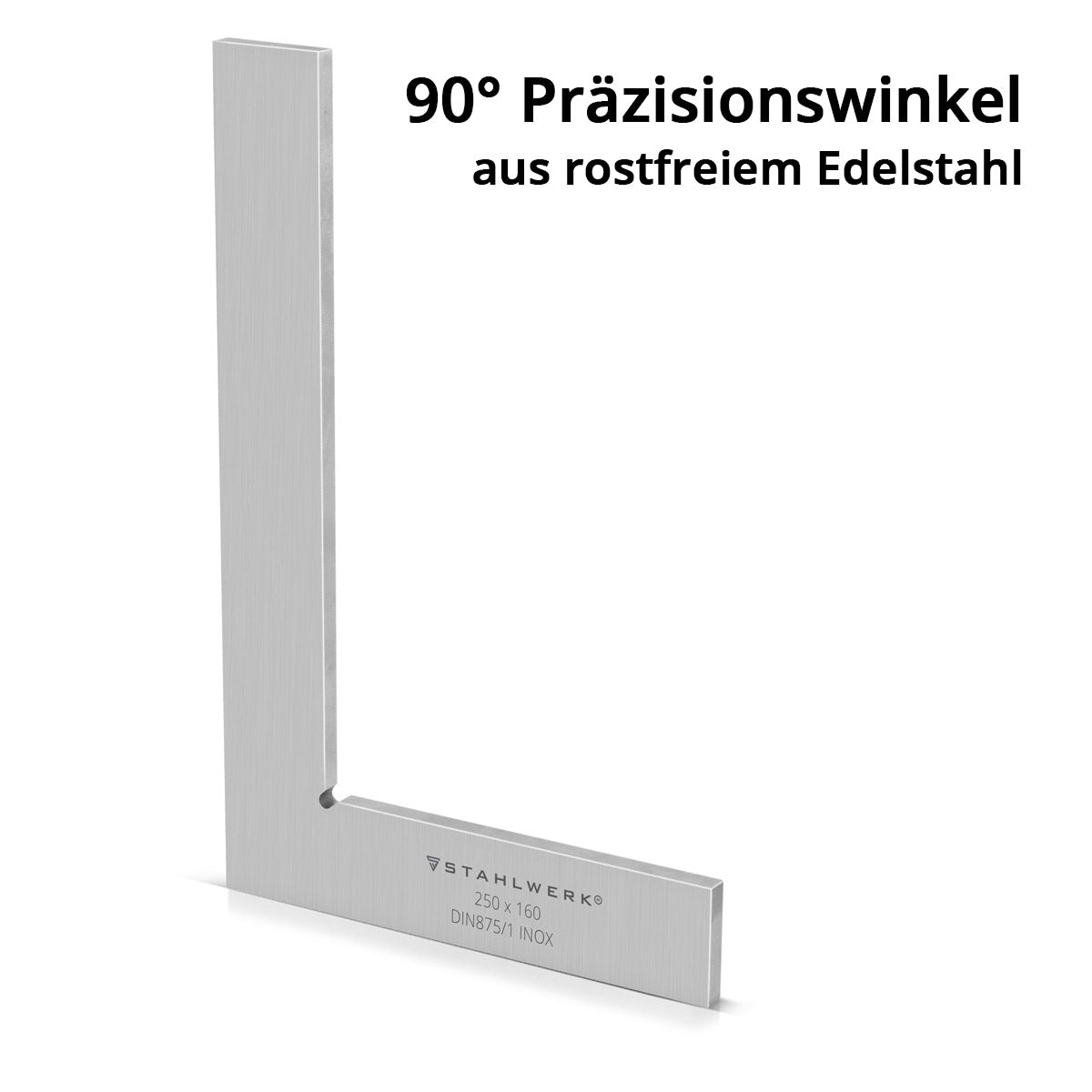 Steel mechanism flat angle 90 ° 250 x 160 mm DIN 875/1 Control angle / locksmith / locking angle / impact angle / precision angle made of stainless steel