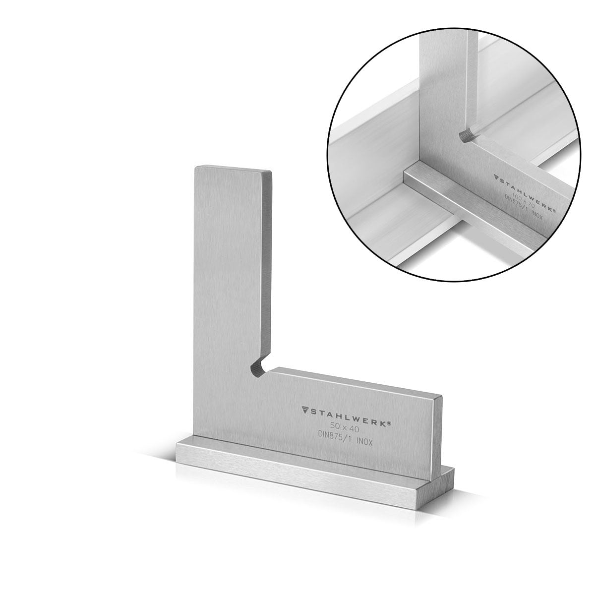 Steelwork Connection angle 90 ° 50 x 40 mm DIN 875/1 locksmith / angle stop / precision angle made of stainless steel