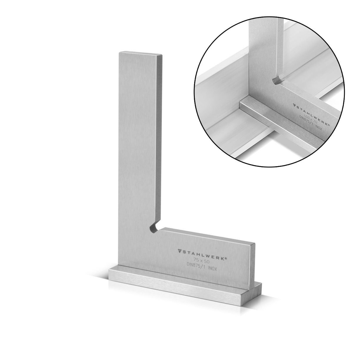 Steelwork Connection angle 90 ° 75 x 50 mm DIN 875/1 locksmith / angle stop / precision angle made of stainless steel