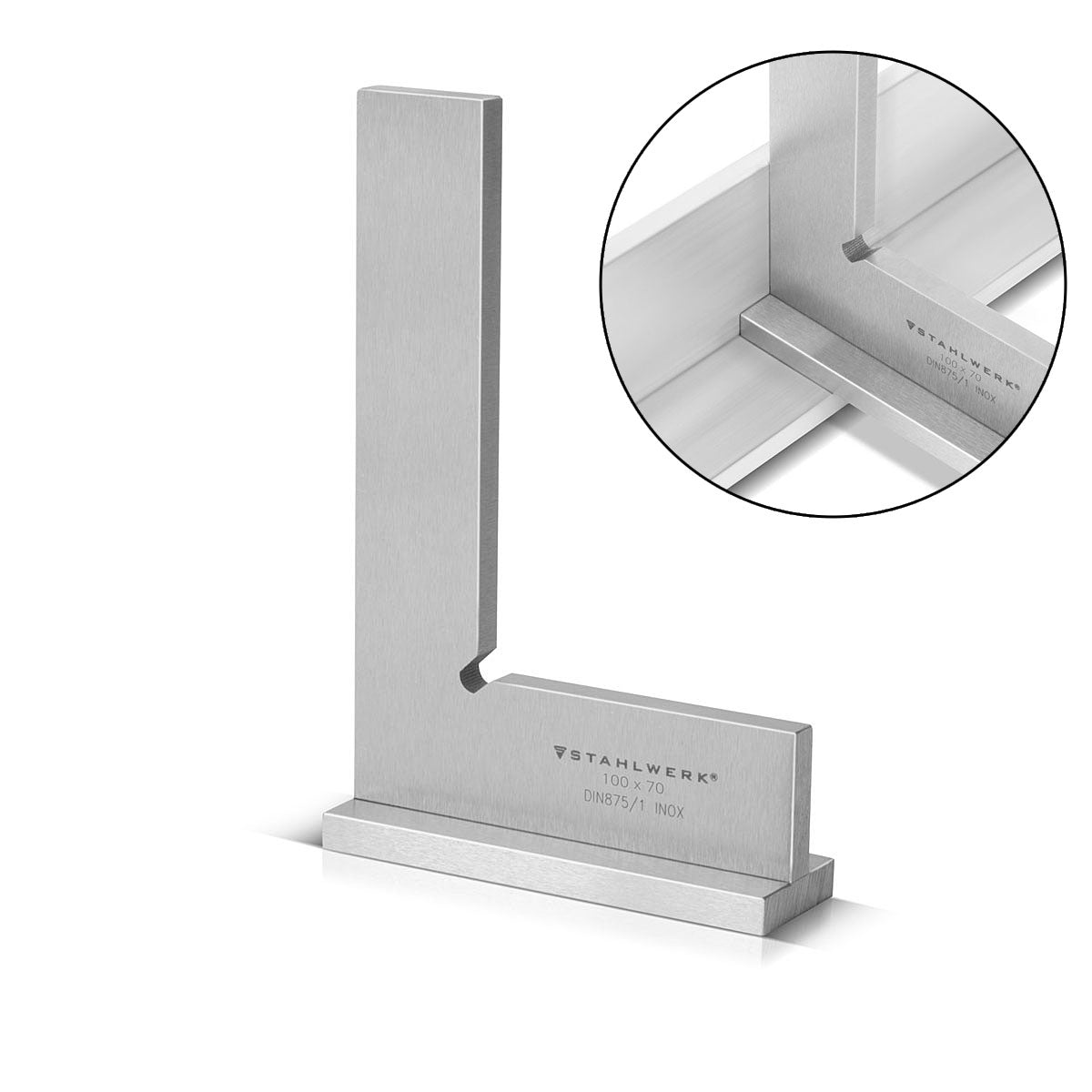 Steelwork Connection angle 90 ° 100 x 70 mm DIN 875/1 locksmith / angle stop / precision angle made of stainless steel