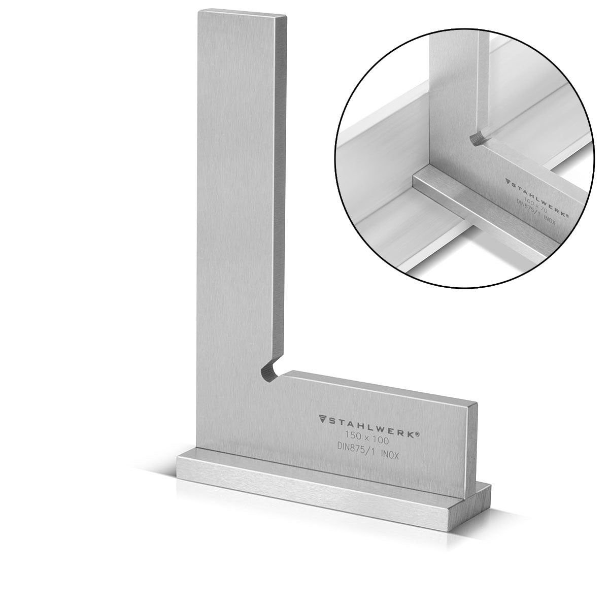 Steelwork Connection angle 90 ° 150 x 100 mm DIN 875/1 locksmith / angle stop / precision angle made of stainless steel